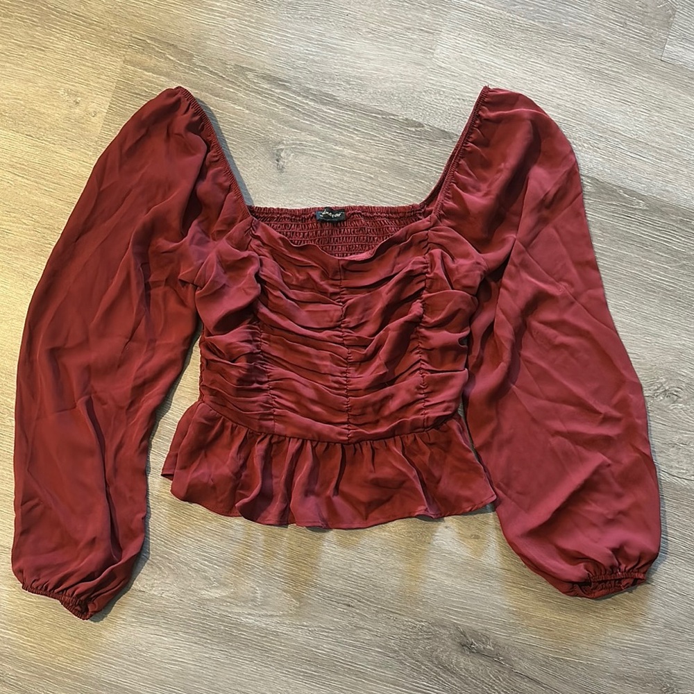 Shinestar Red Blouse with Elegant Design